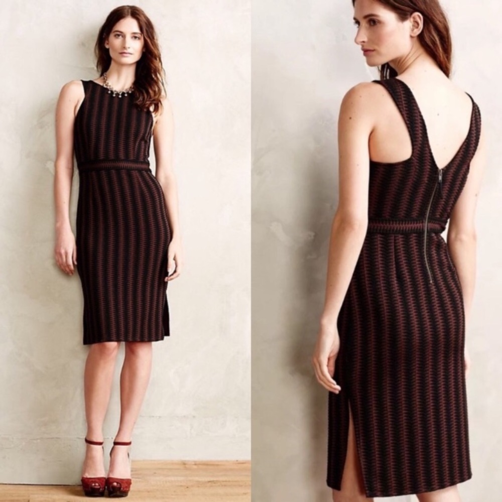 Anthropologie Maeve Brown Black Meridian Dress